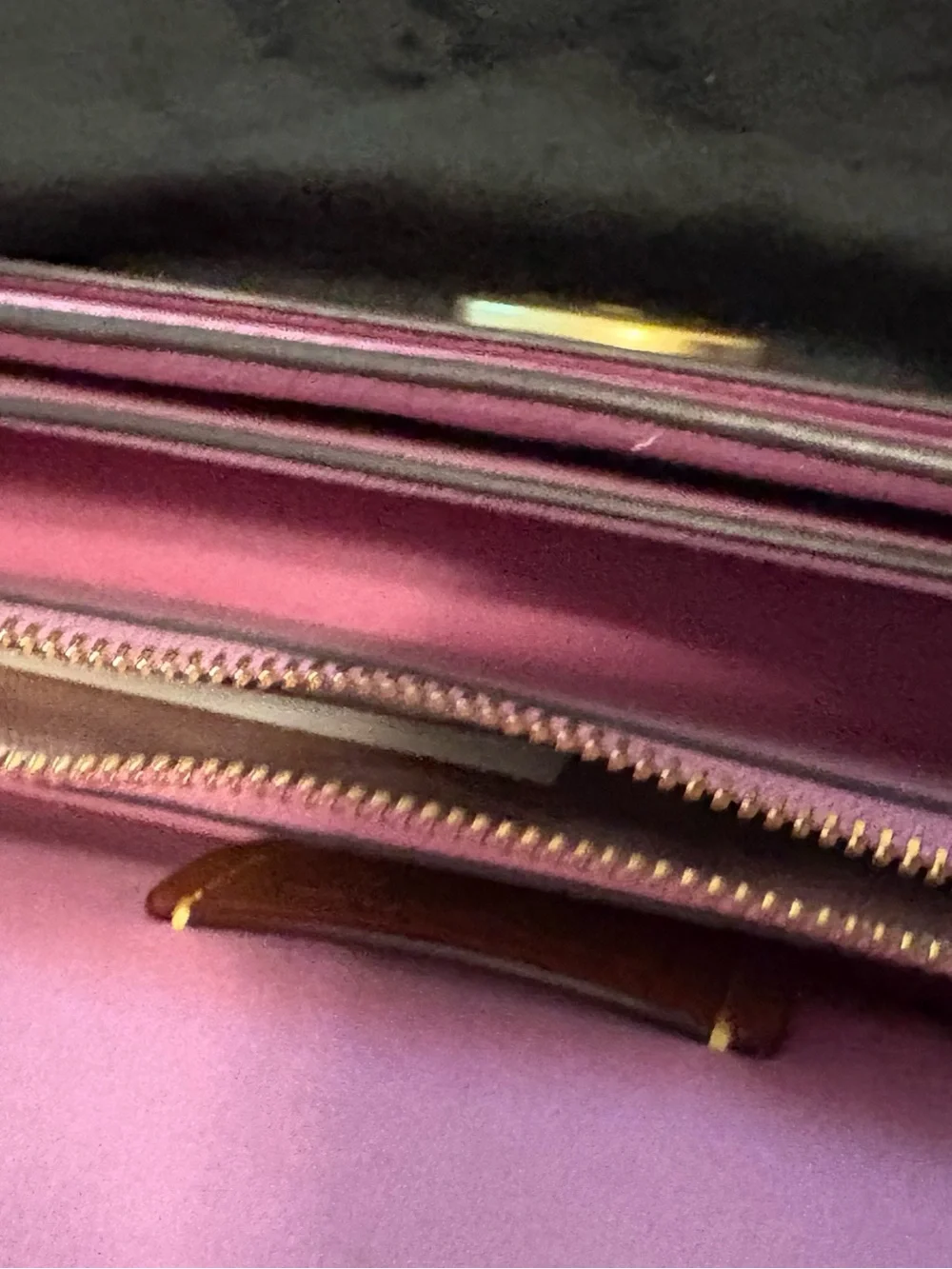 Pink Gold-Accent Leather Coach Shoulder Bag